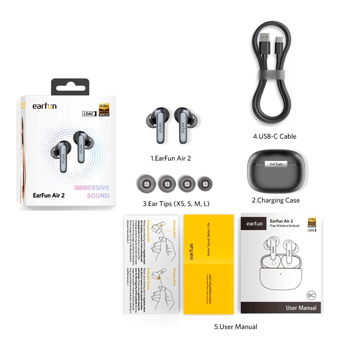 Audífonos Earfun Air 2