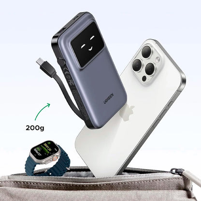 Power Bank Ugreen UNO 30W / Cable USB-C integrado