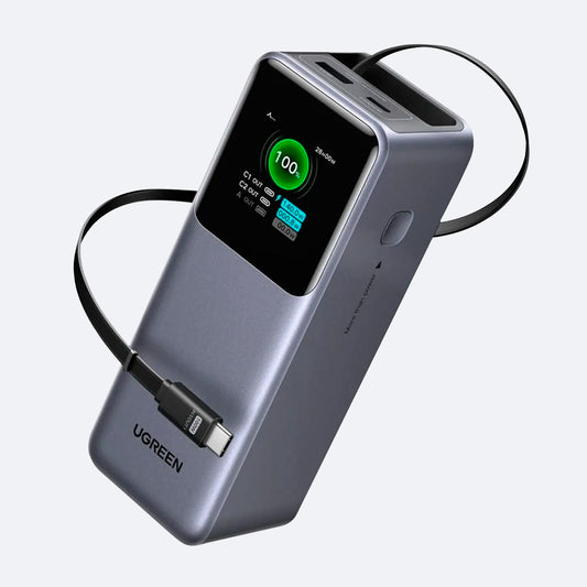 Power Bank Ugreen Nexode 165W cable retráctil integrado