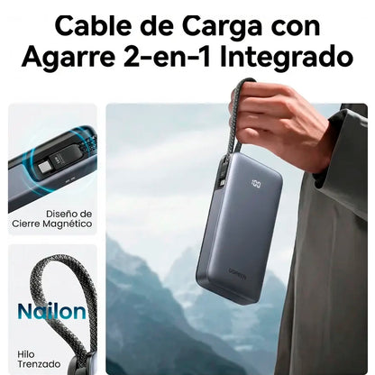 Power Bank Ugreen 30W 2 cables USB-C integrados