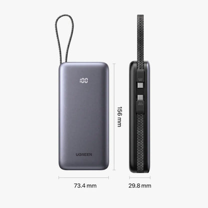 Power Bank Ugreen 30W 2 cables USB-C integrados