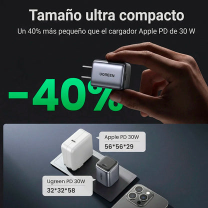 Cargador Ugreen ultracompacto GaN II 30W USB-C